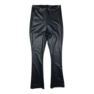 Commando Size XL Faux Leather Pull-On Flare Leggings Stretch Black
